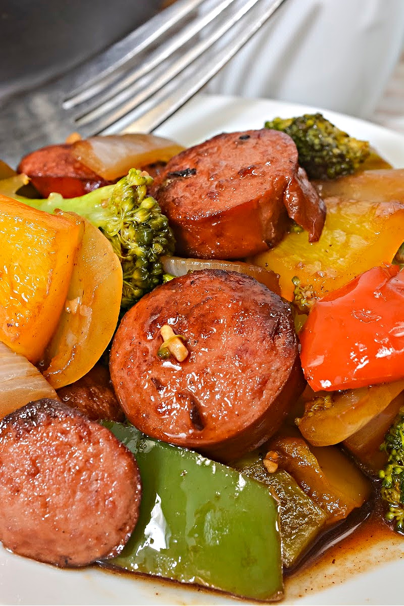 Low Carb Asian Sweet and Sour Kielbasa 