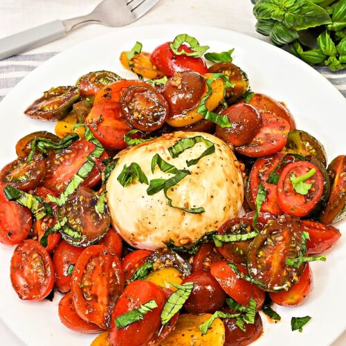 Keto Marinated Tomatoes and Burrata