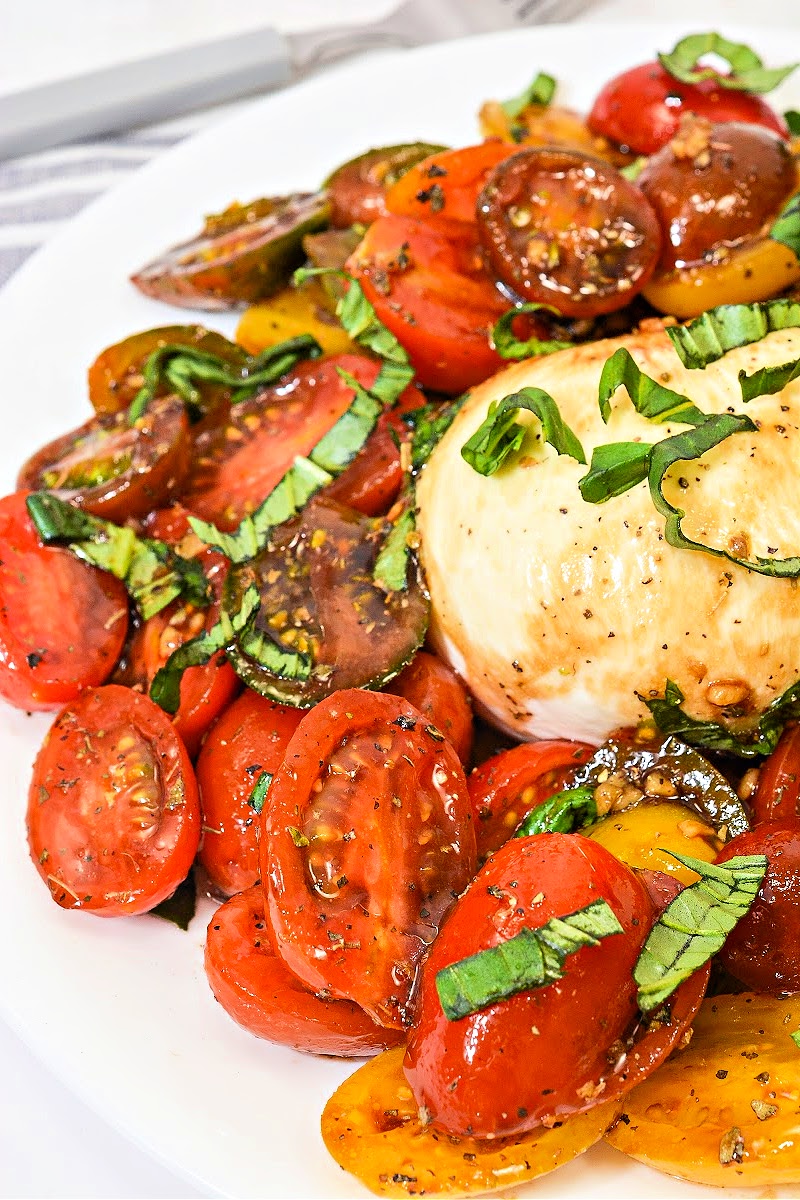 Keto Marinated Tomatoes and Burrata