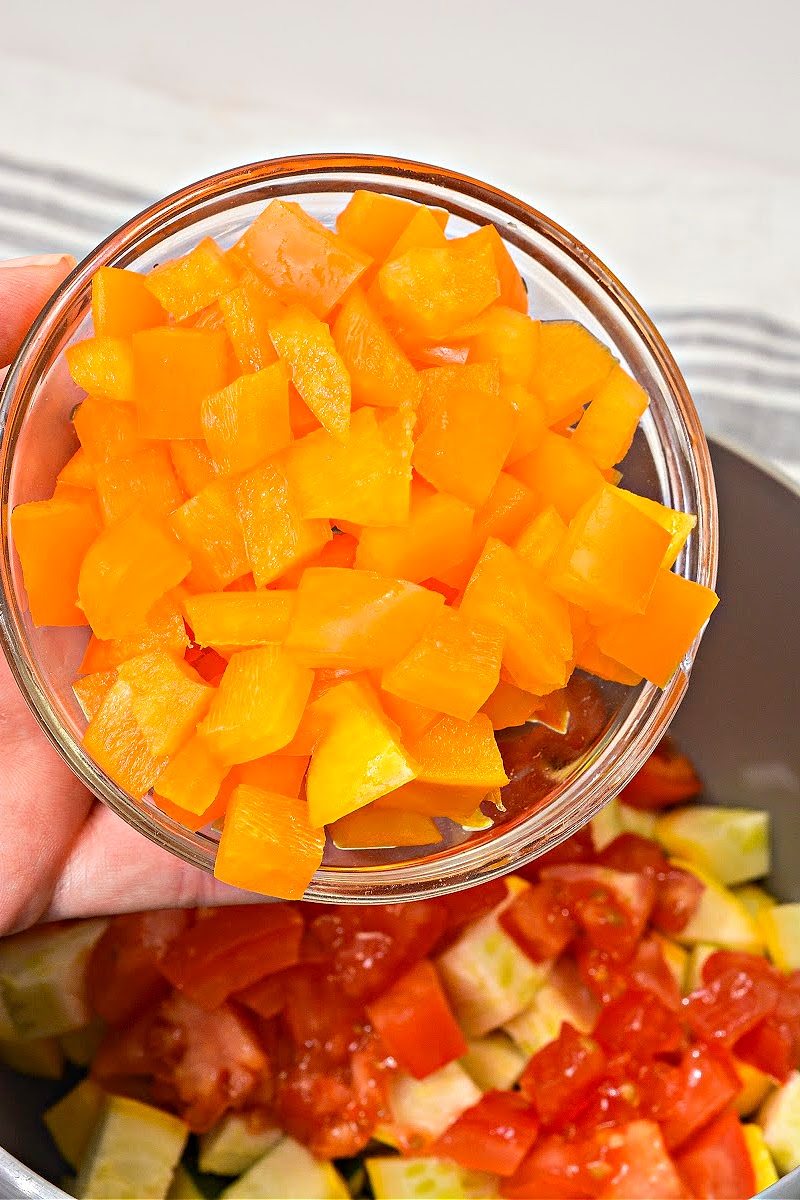 Adding orange bell peppers