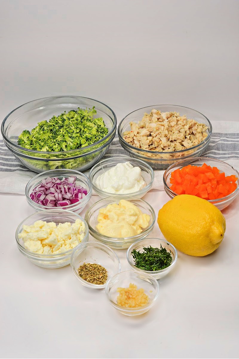 Keto Feta Chicken Broccoli Salad