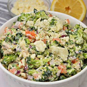 Keto Feta Chicken Broccoli Salad