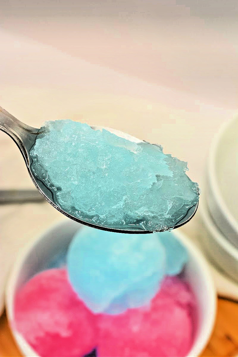 A spoon of Keto Gatorade Sorbet