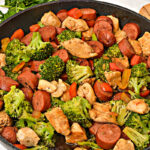 Keto Maple Garlic Chicken and Sausage Skillet