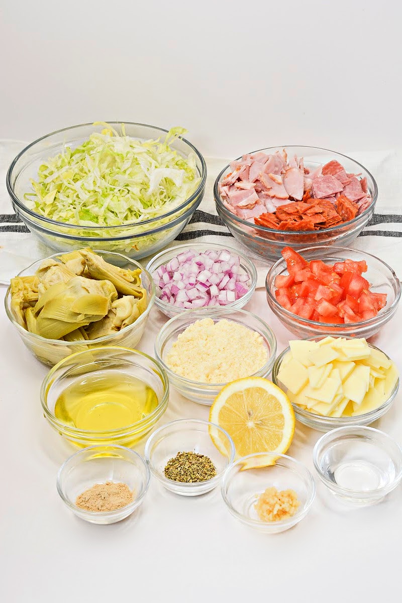 Low Carb Chopped Italian Salad With Crispy Artichoke