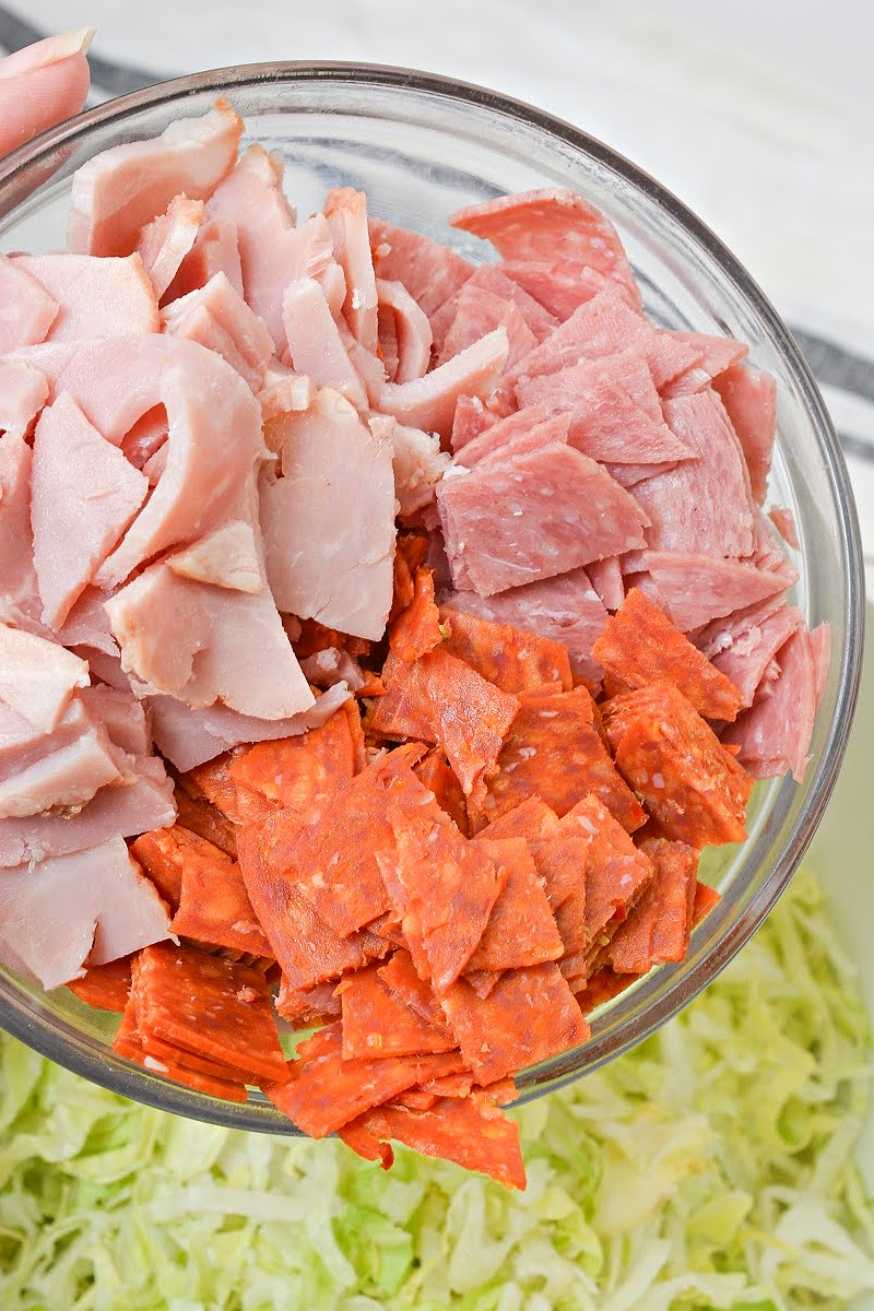 Low Carb Chopped Italian Salad With Crispy Artichoke