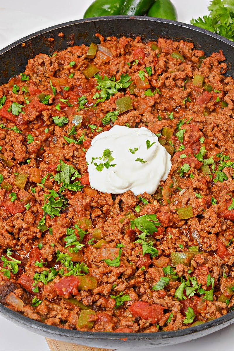 Low Carb Pumpkin Chili Sloppy Joe Skillet