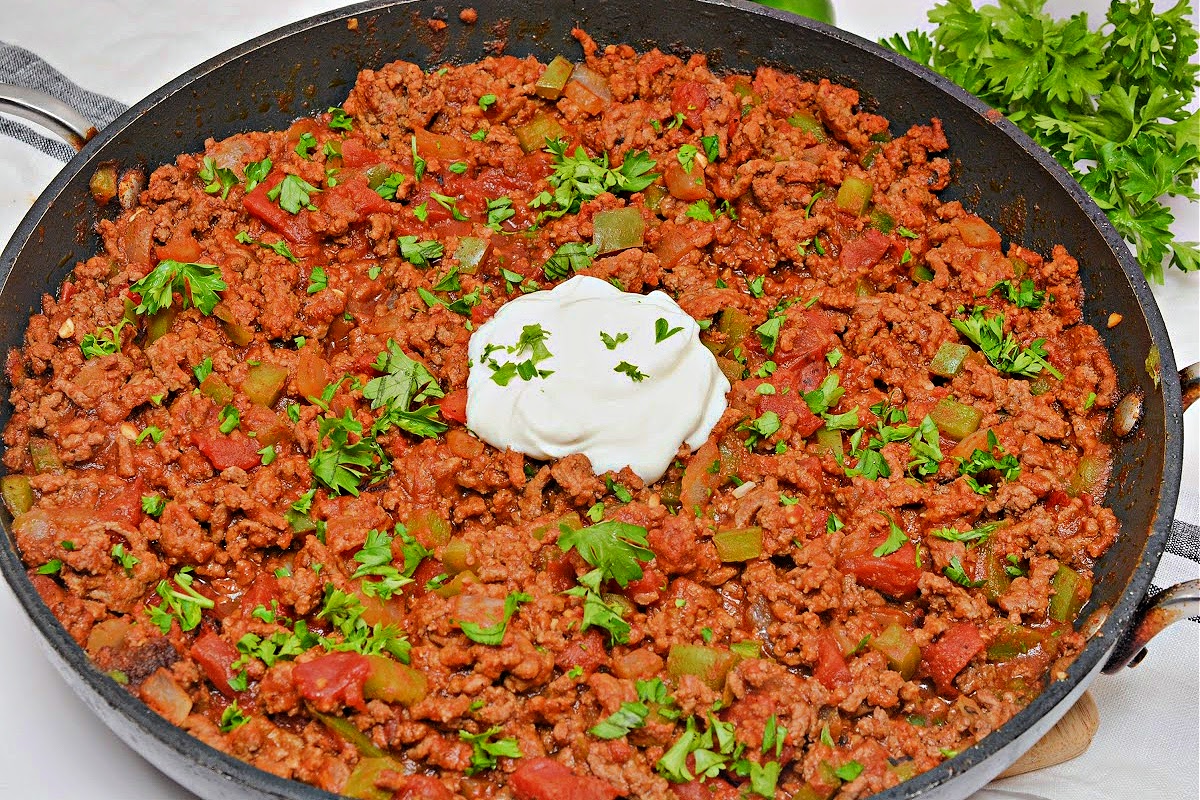 Low Carb Pumpkin Chili Sloppy Joe Skillet