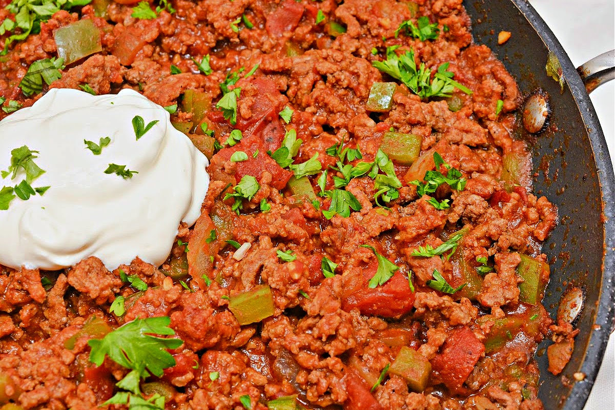 Low Carb Pumpkin Chili Sloppy Joe Skillet