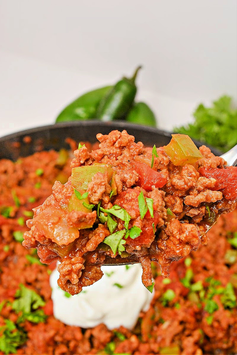 Low Carb Pumpkin Chili Sloppy Joe Skillet