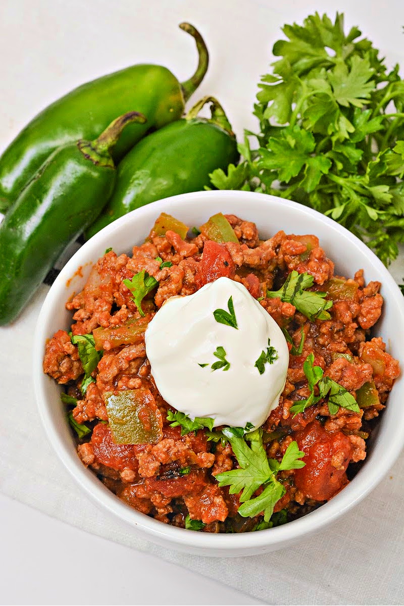 Low Carb Pumpkin Chili Sloppy Joe Skillet