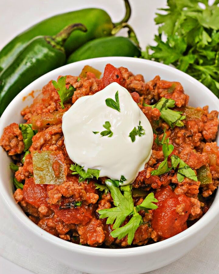 Low Carb Pumpkin Chili Sloppy Joe Skillet