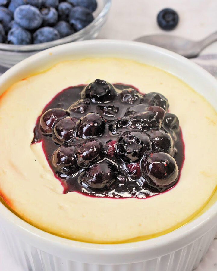 Low-Carb Blueberry Yogurt Cheesecake