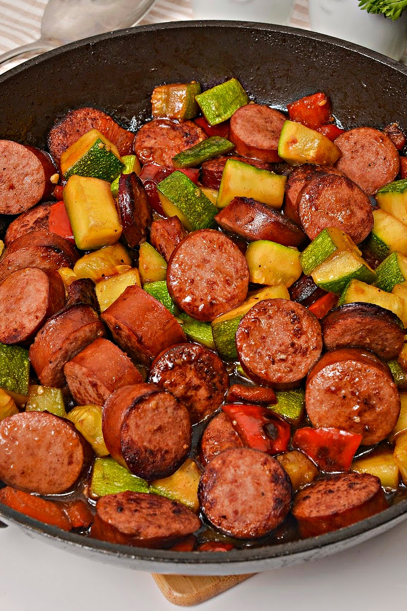 Keto Kung Pao Kielbasa