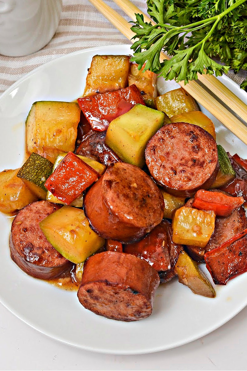 Keto Kung Pao Kielbasa