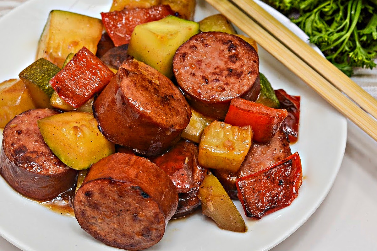 Keto Kung Pao Kielbasa