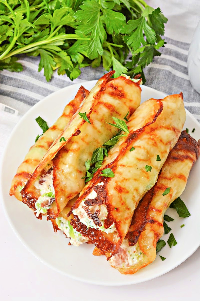 Keto Crispy Cream Cheese Broccoli and Bacon Roll Ups