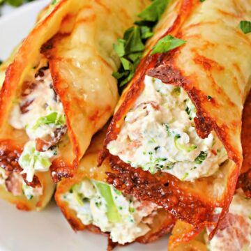 Keto Crispy Cream Cheese Broccoli and Bacon Roll Ups