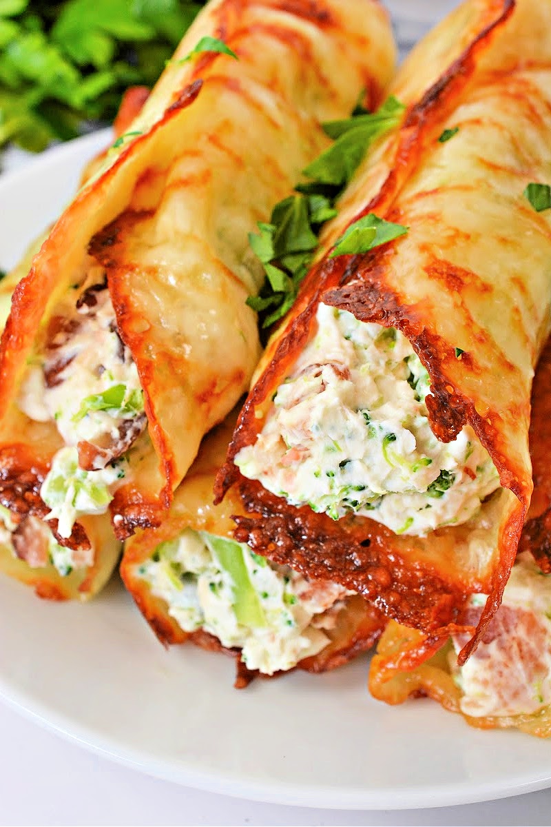 Keto Crispy Cream Cheese Broccoli and Bacon Roll Ups