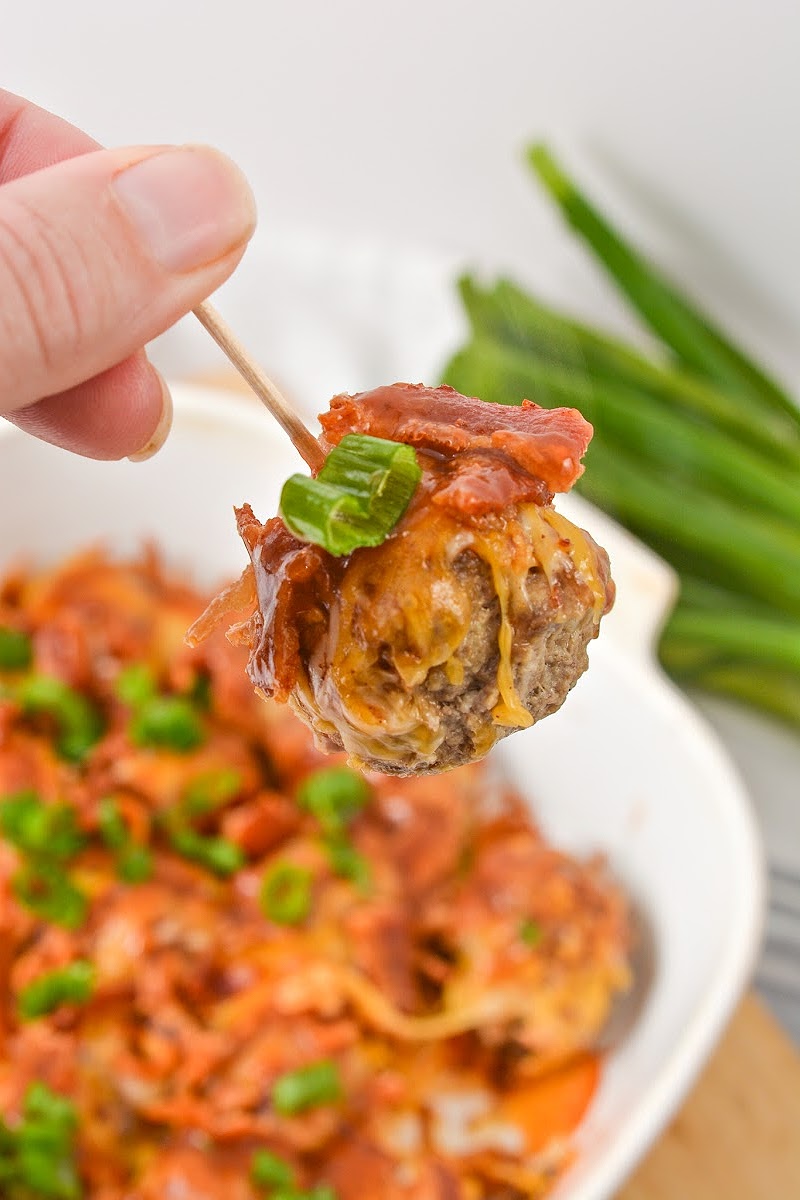 Keto BBQ Cheeseburger Meatballs