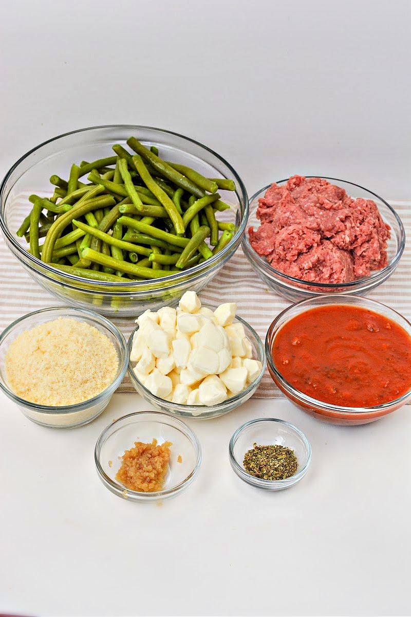 Low Carb Italian Ground Beef and Green Beans Bake
