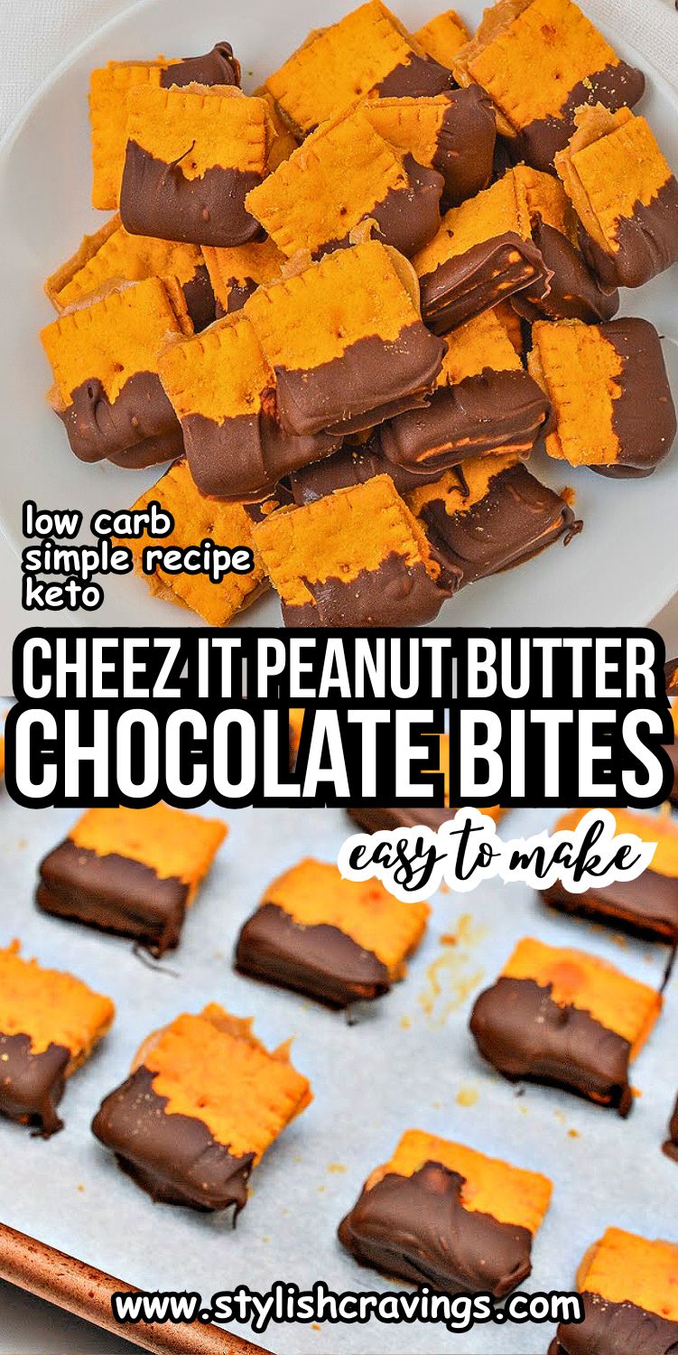 Keto Cheez It Peanut Butter and Chocolate Bites