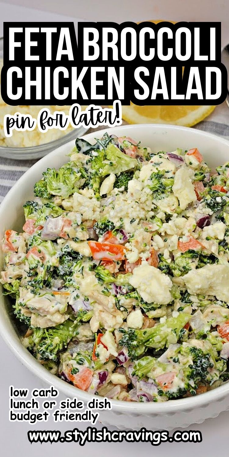 Keto Feta Chicken Broccoli Salad