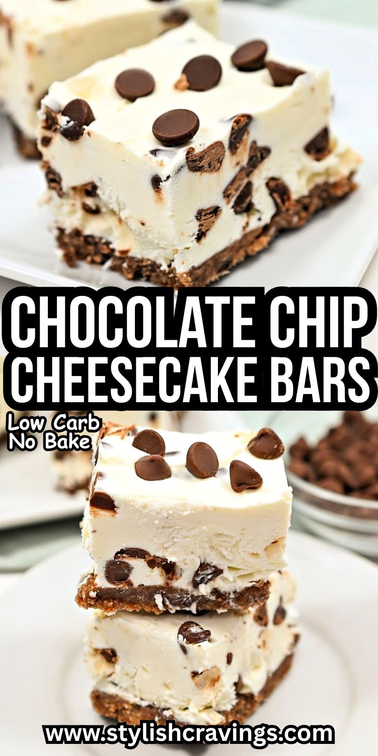 Low-Carb Chocolate Chip Cheesecake&nbsp; Bars