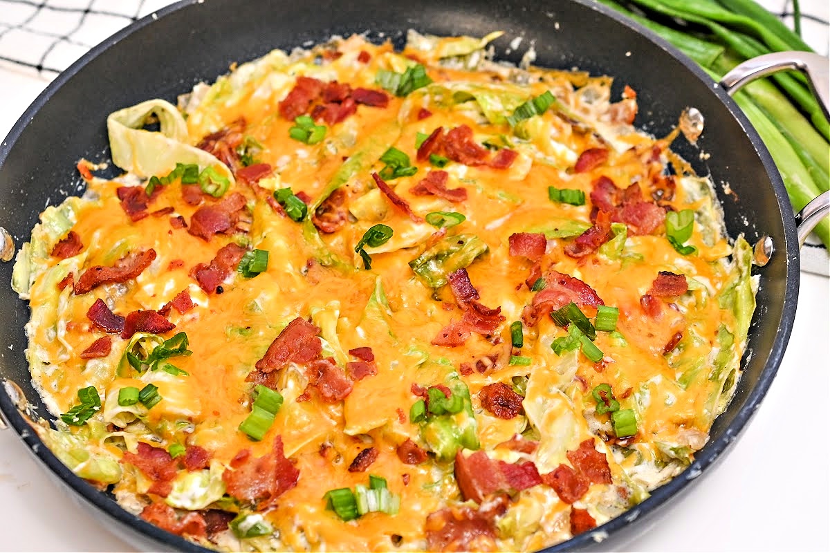 Keto Creamy Bacon Ranch Fried Cabbage