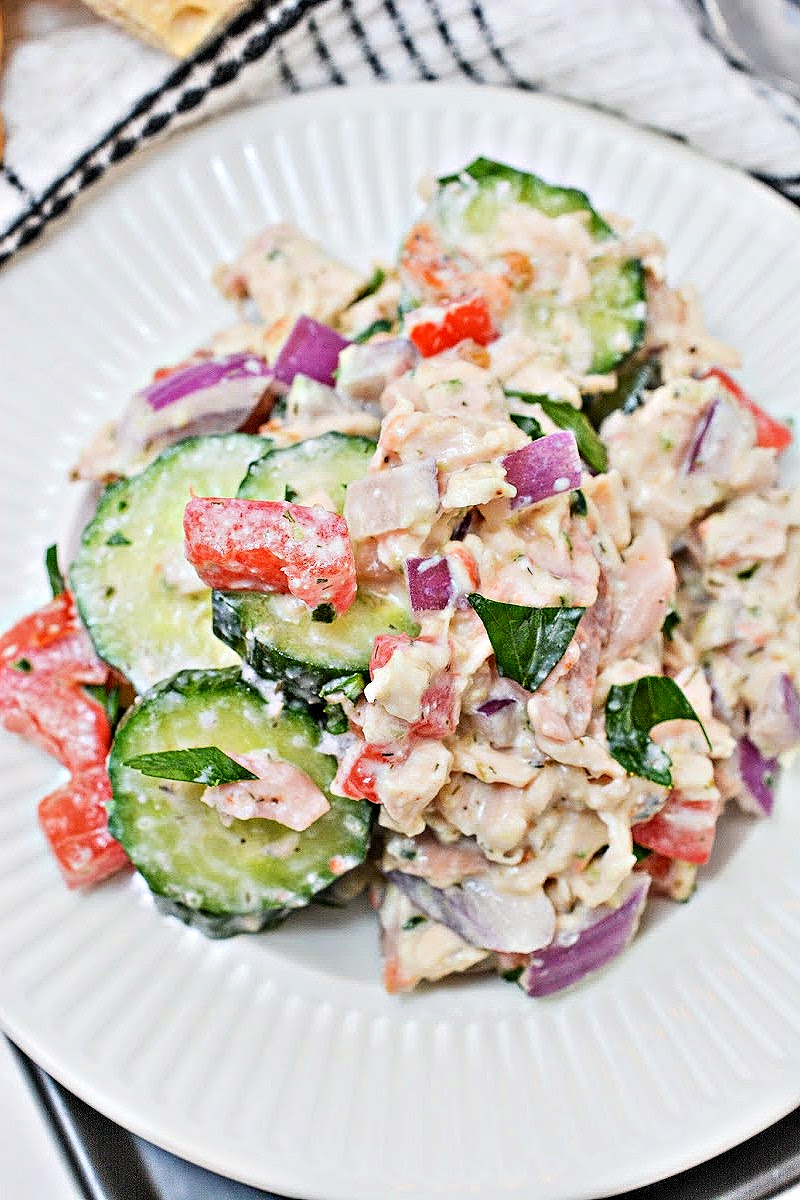 Greek Chicken Cucumber Salad