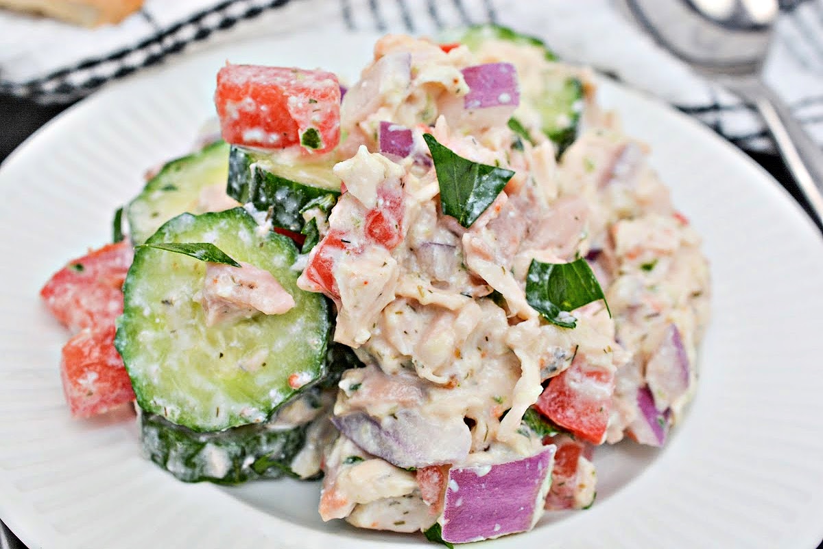 Greek Chicken Cucumber Salad