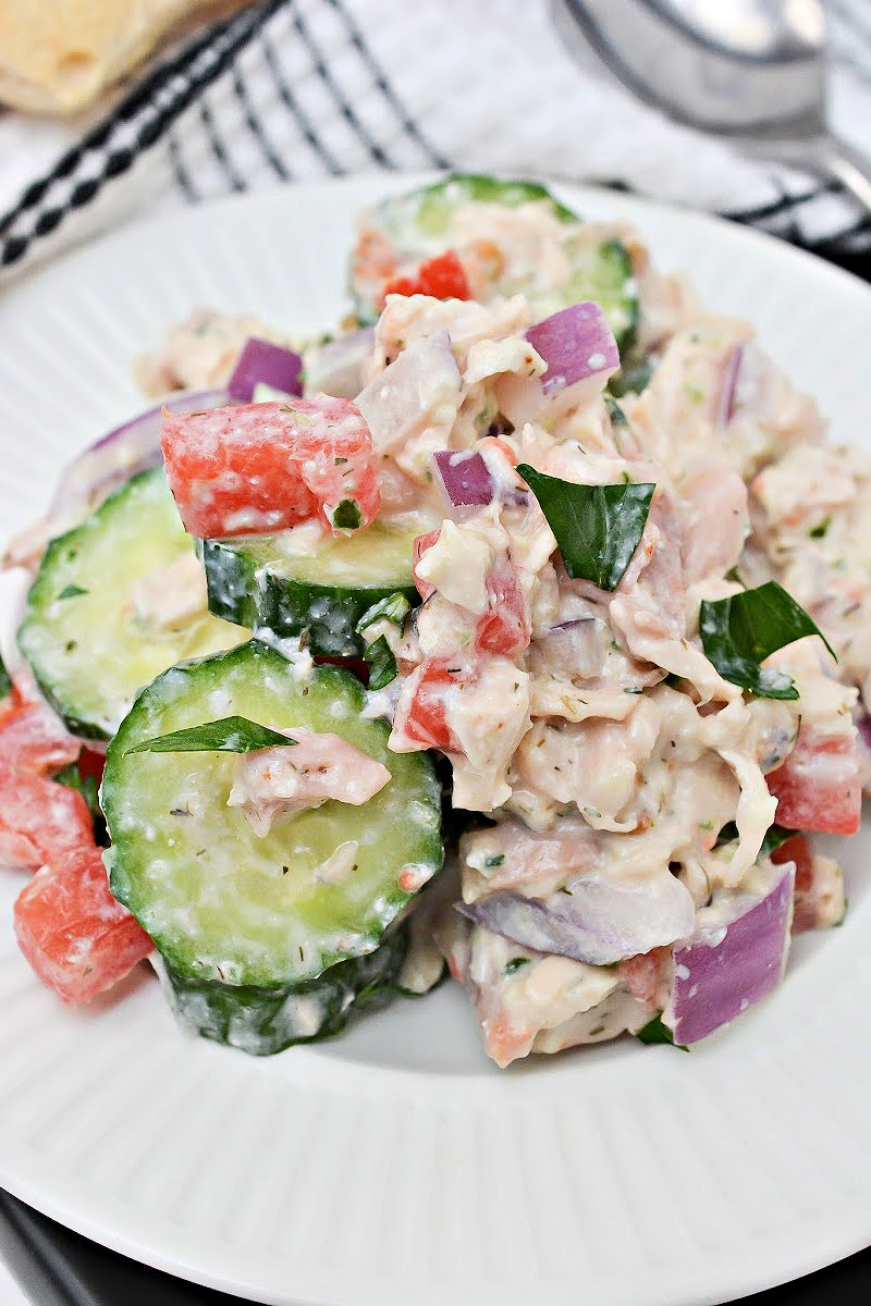 Greek Chicken Cucumber Salad