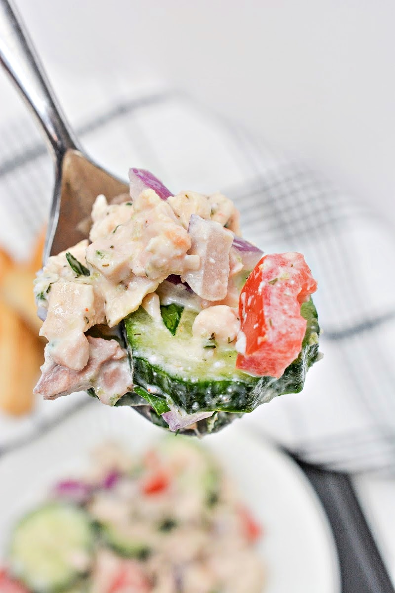 Greek Chicken Cucumber Salad