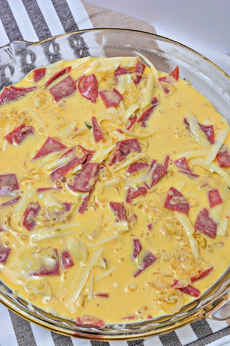 Low Carb Crustless Reuben Quiche