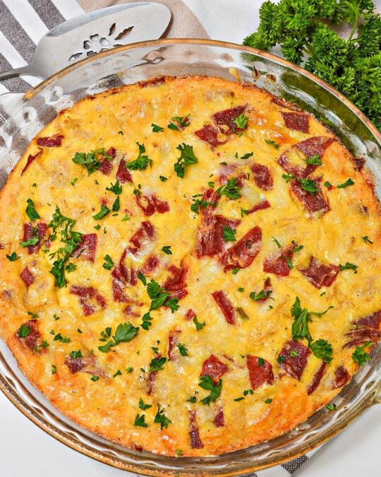 Low Carb Crustless Reuben Quiche