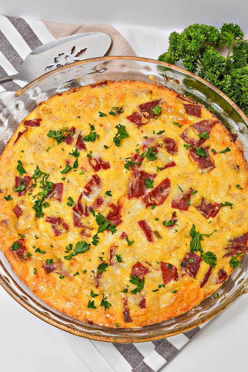 Low Carb Crustless Reuben Quiche