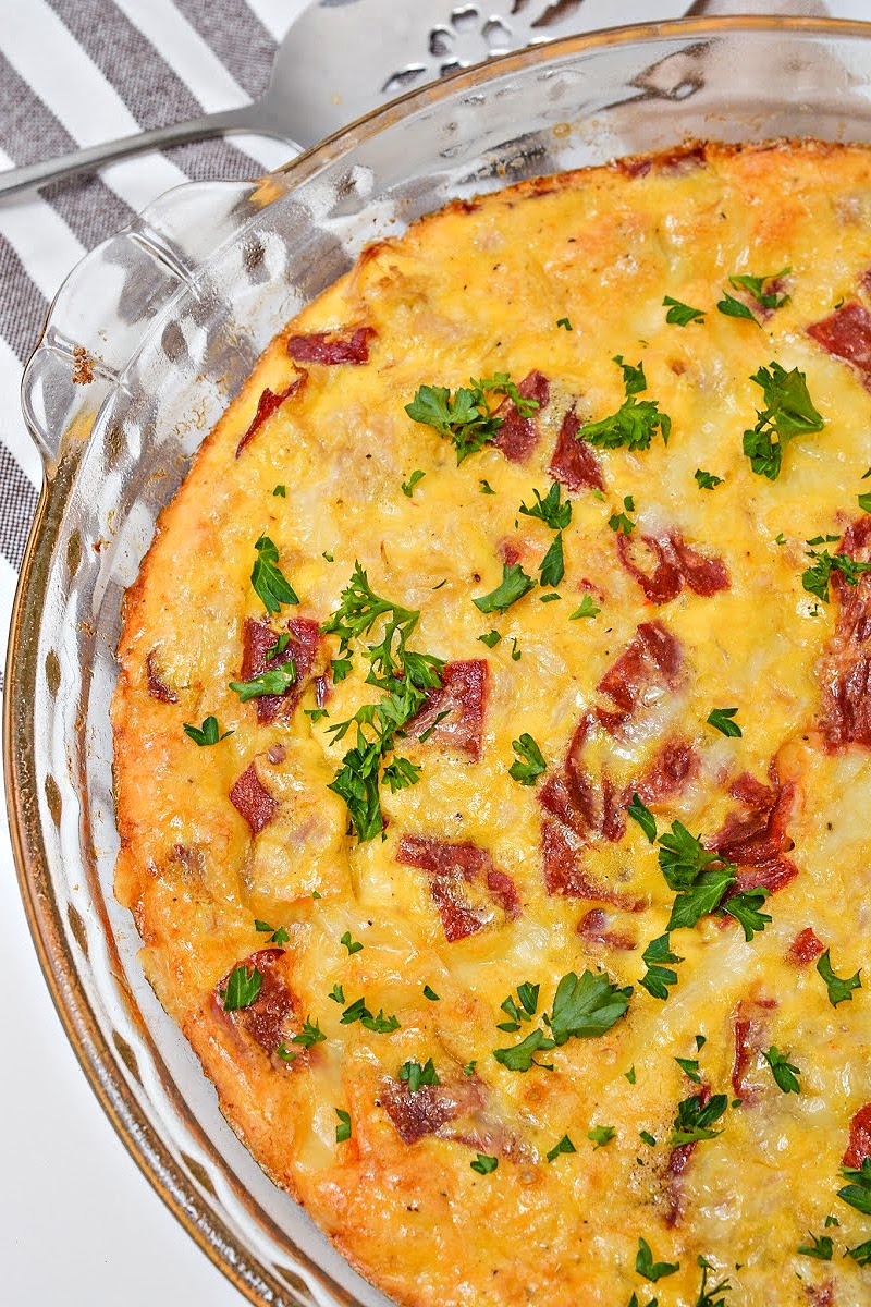 Low Carb Crustless Reuben Quiche