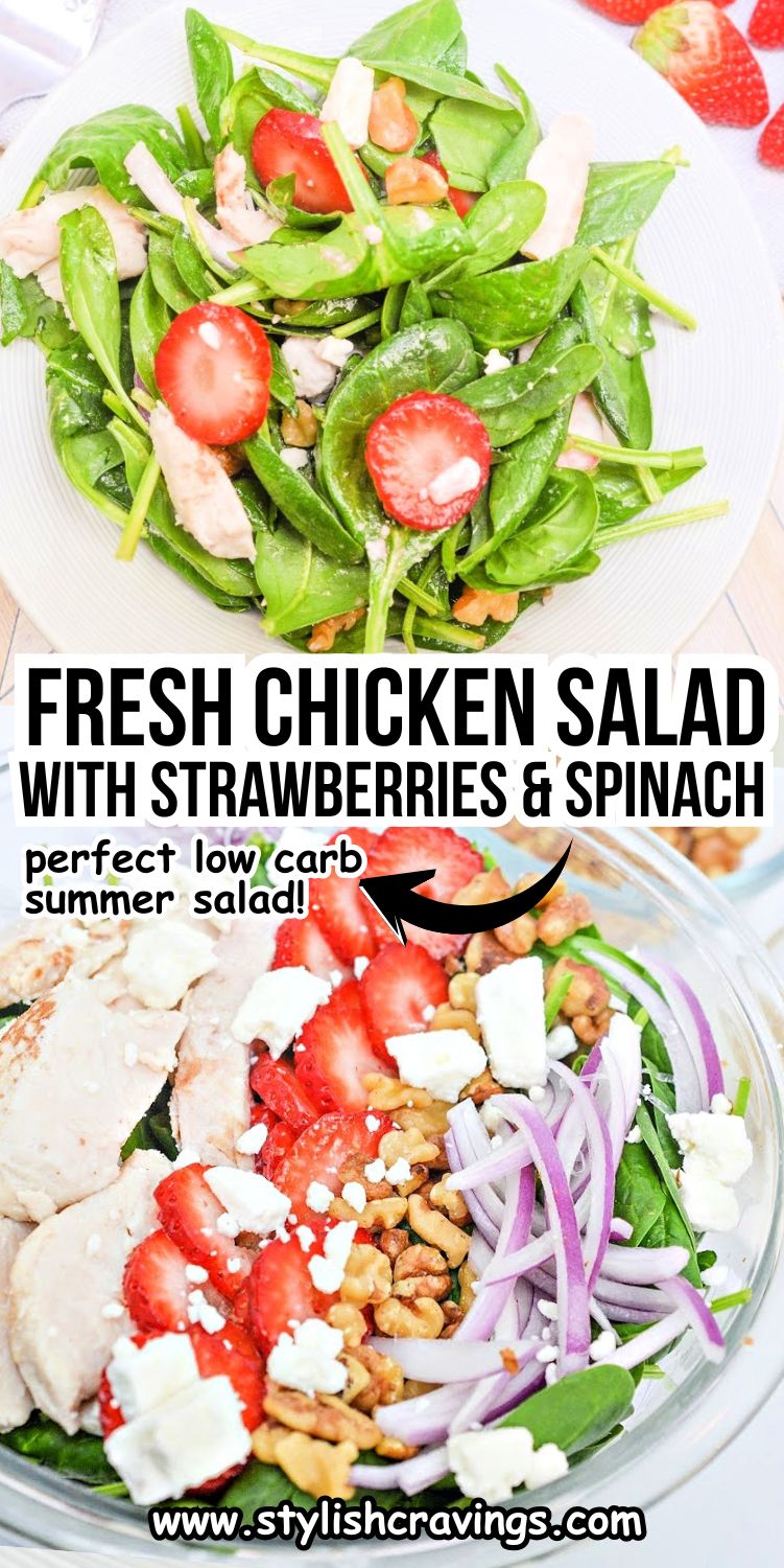 Strawberry Spinach Salad with Chicken