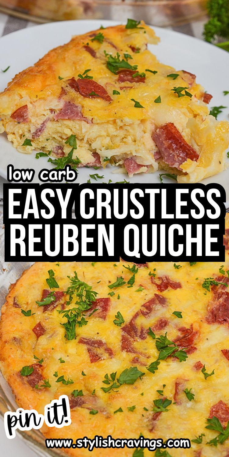 Low Carb Crustless Reuben Quiche