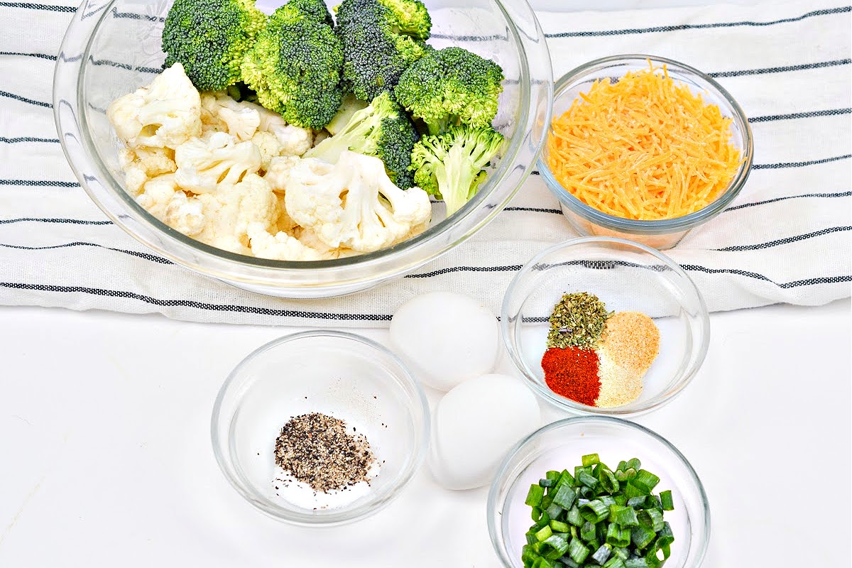Keto Cheesy Broccoli and Cauliflower Waffles