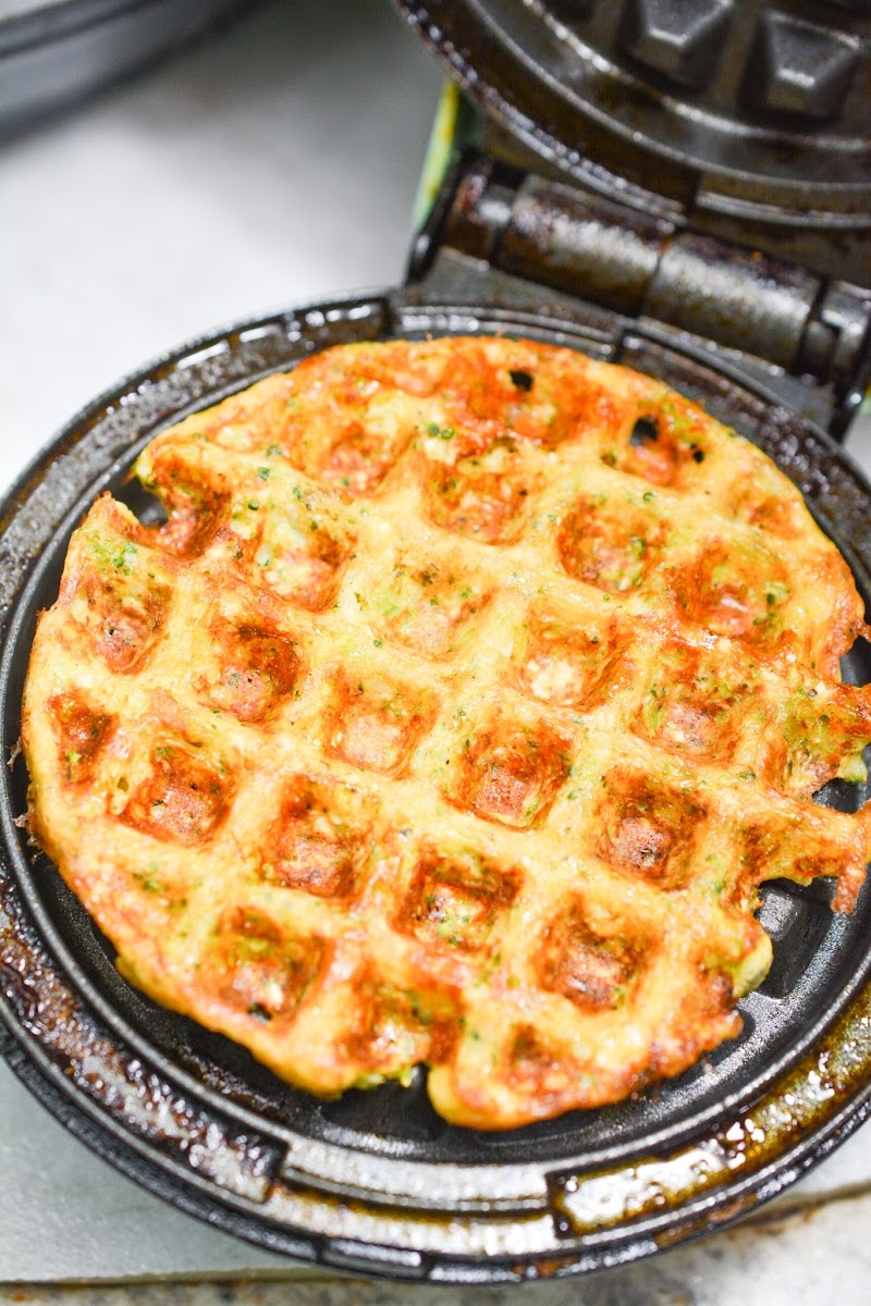 Keto Cheesy Broccoli and Cauliflower Waffles