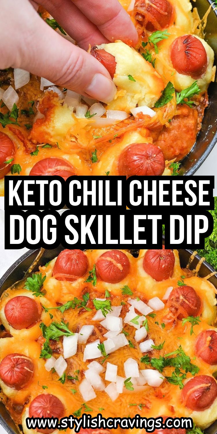Keto Chili Cheese Dog Skillet Dip